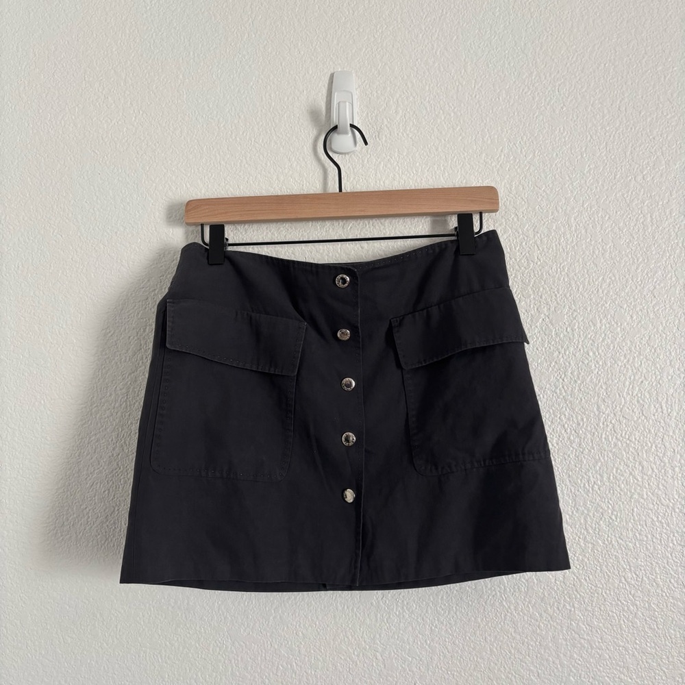 MCM Worldwide Women's Size 4 Blue Button Front Mini Skirt